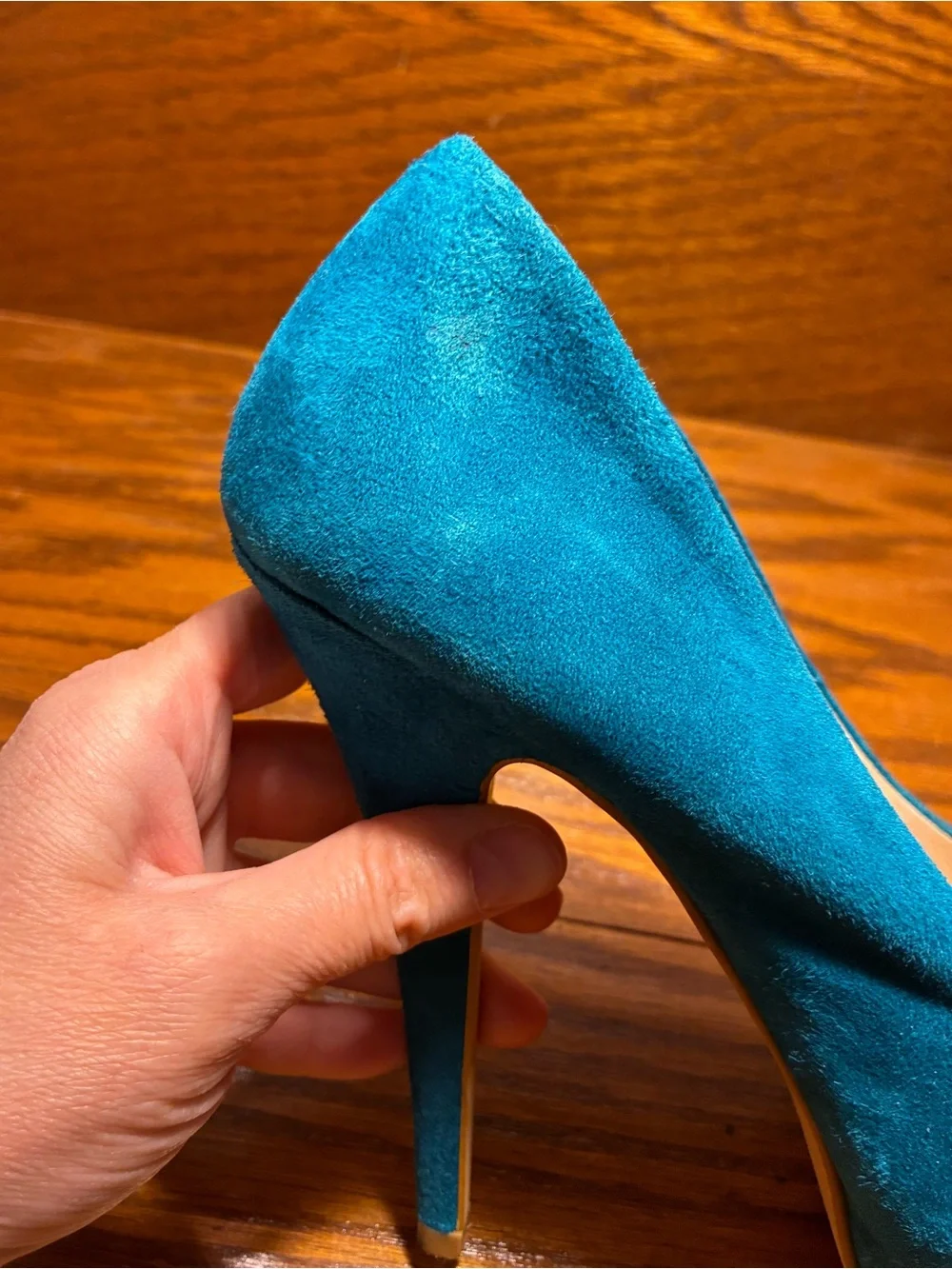 ALDO Teal Suede Platform Stiletto Heels Leather Size EU 40 US 9